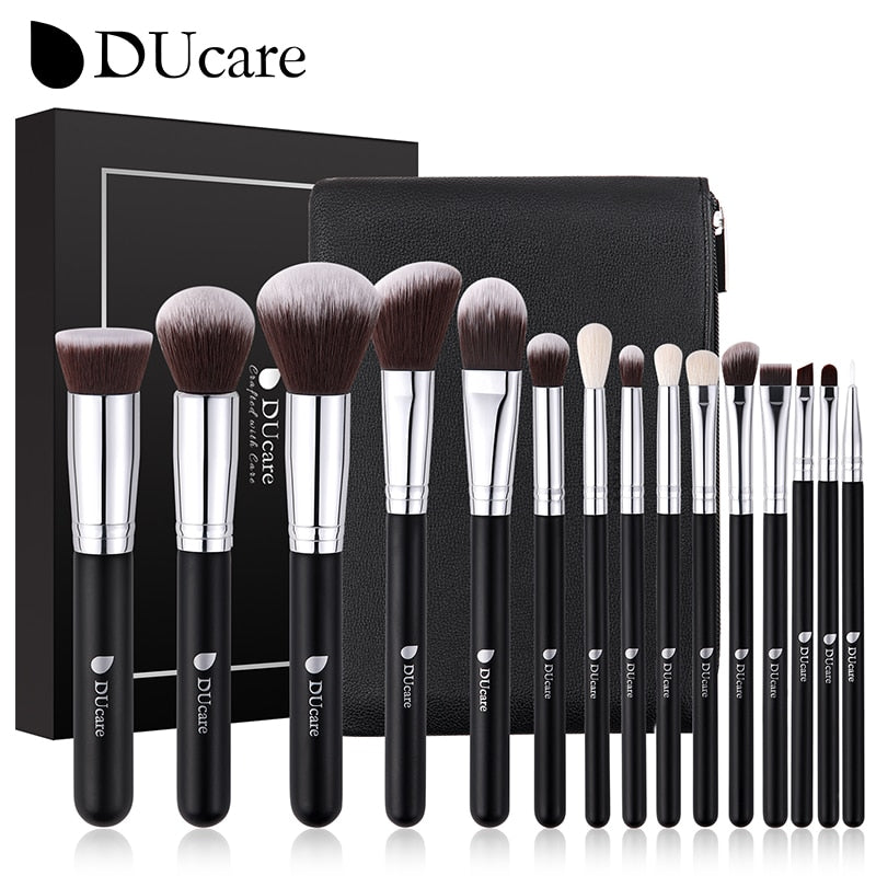DUcare Black makeup brush Professional Makeup Eyeshadow Foundation Powder Soft Synthetic Hair Makeup Brushes brochas maquillaje