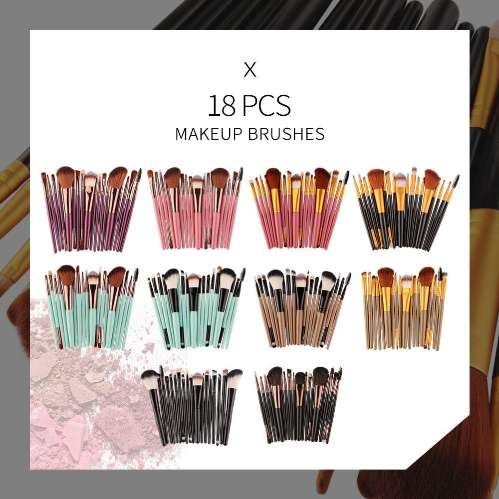 MAANGE 6/15 Pcs Makeup Brushes Tool Set Cosmetic Powder Eye Shadow Foundation Blush Blending Beauty Make Up Brush Maquiagem