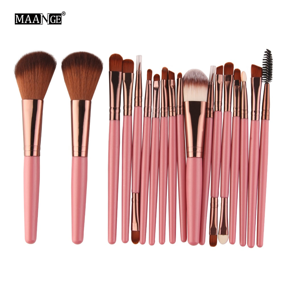 MAANGE 6/15 Pcs Makeup Brushes Tool Set Cosmetic Powder Eye Shadow Foundation Blush Blending Beauty Make Up Brush Maquiagem