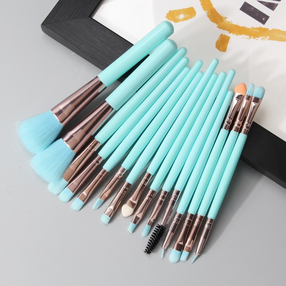 MAANGE 6/15 Pcs Makeup Brushes Tool Set Cosmetic Powder Eye Shadow Foundation Blush Blending Beauty Make Up Brush Maquiagem