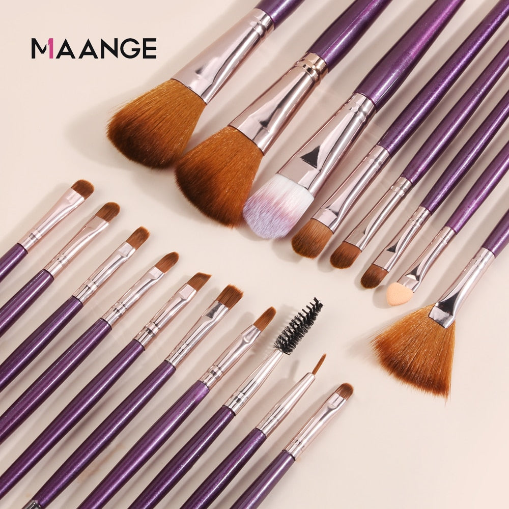 MAANGE 6/15 Pcs Makeup Brushes Tool Set Cosmetic Powder Eye Shadow Foundation Blush Blending Beauty Make Up Brush Maquiagem