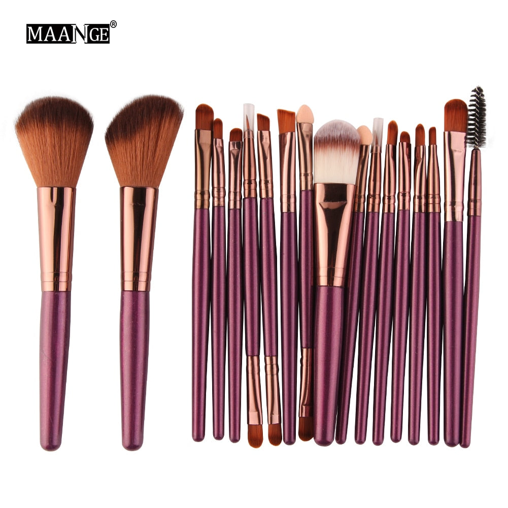 MAANGE 6/15 Pcs Makeup Brushes Tool Set Cosmetic Powder Eye Shadow Foundation Blush Blending Beauty Make Up Brush Maquiagem