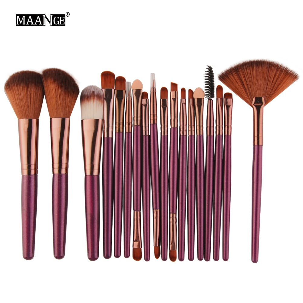 MAANGE 6/15 Pcs Makeup Brushes Tool Set Cosmetic Powder Eye Shadow Foundation Blush Blending Beauty Make Up Brush Maquiagem