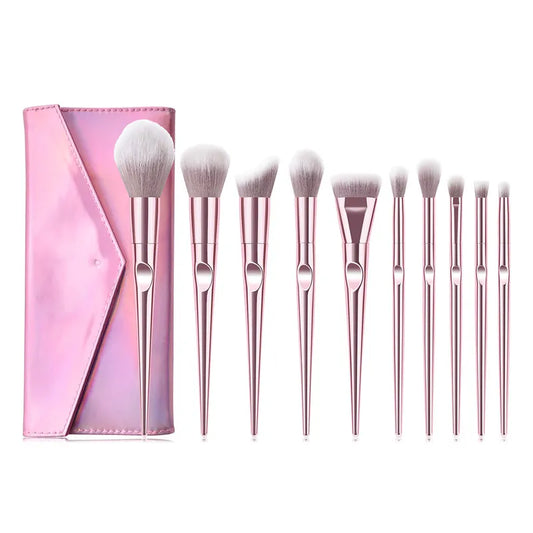 10pcs Rose Gold Makeup Brushes Set for Eye Shadow Face Foundation Brush Cosmetic Tools women Pro Facial Makeup Brush Set T10154