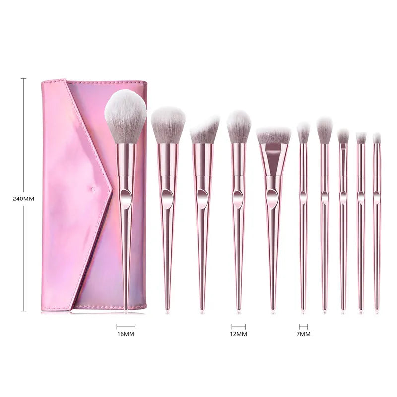 10pcs Rose Gold Makeup Brushes Set for Eye Shadow Face Foundation Brush Cosmetic Tools women Pro Facial Makeup Brush Set T10154