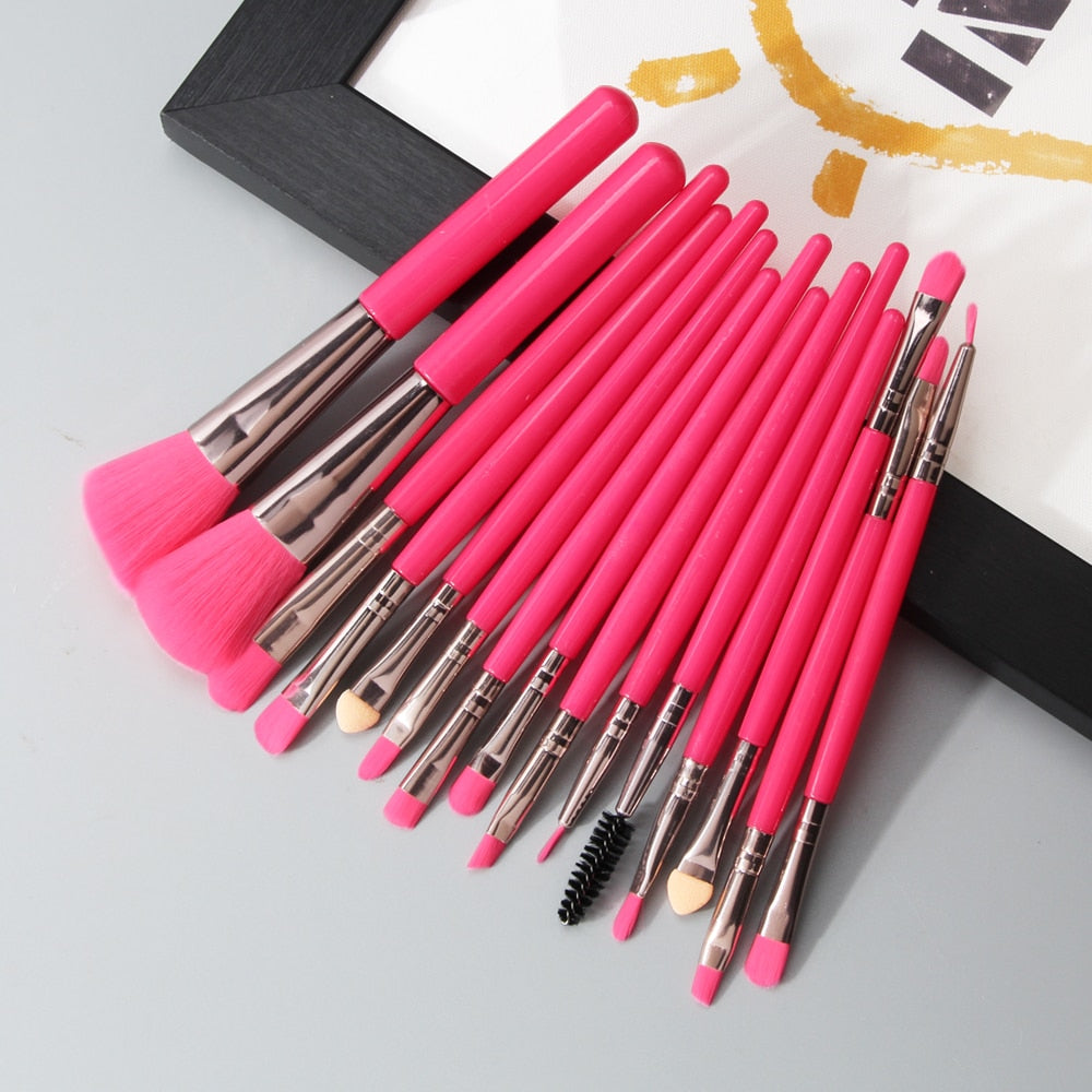 MAANGE 6/15 Pcs Makeup Brushes Tool Set Cosmetic Powder Eye Shadow Foundation Blush Blending Beauty Make Up Brush Maquiagem