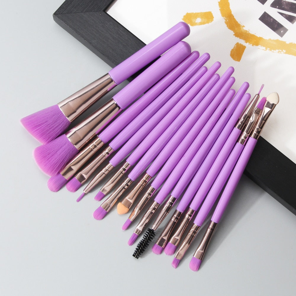 MAANGE 6/15 Pcs Makeup Brushes Tool Set Cosmetic Powder Eye Shadow Foundation Blush Blending Beauty Make Up Brush Maquiagem