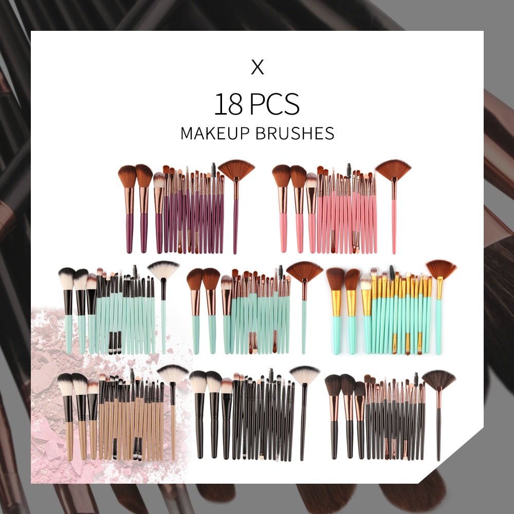 MAANGE 6/15 Pcs Makeup Brushes Tool Set Cosmetic Powder Eye Shadow Foundation Blush Blending Beauty Make Up Brush Maquiagem