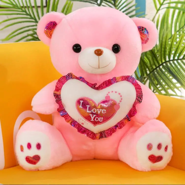 30CM Valentines Day Cute Plush Doll For Children Girlfriend And Wife 22CM LED Glow Teddy Bear Light Up Stuffed Animal Bear New