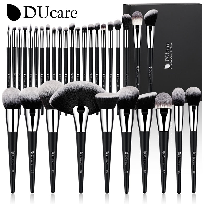 DUcare Black makeup brush Professional Makeup Eyeshadow Foundation Powder Soft Synthetic Hair Makeup Brushes brochas maquillaje