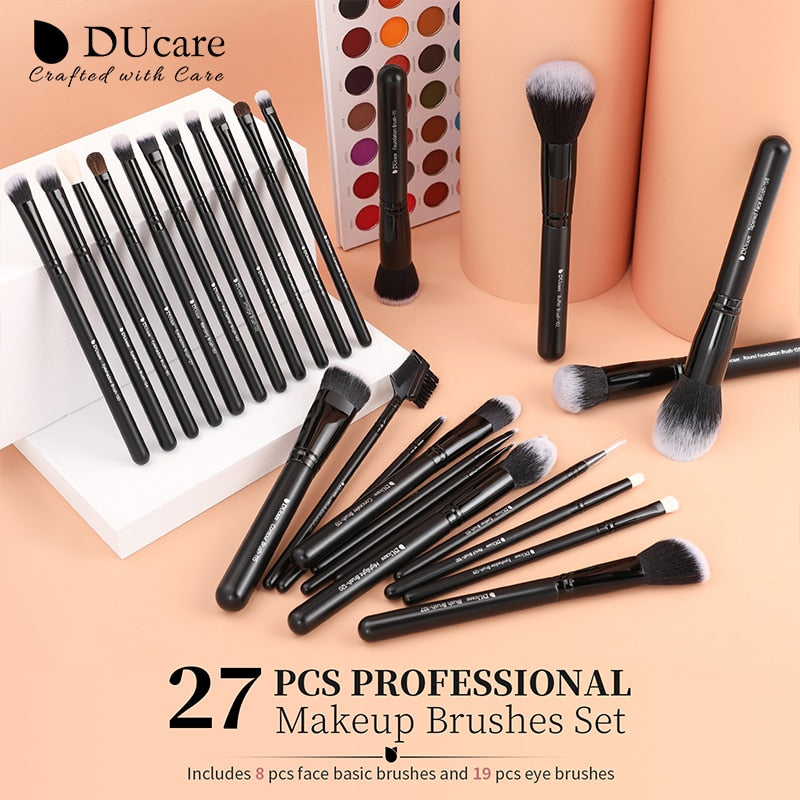 DUcare Black makeup brush Professional Makeup Eyeshadow Foundation Powder Soft Synthetic Hair Makeup Brushes brochas maquillaje