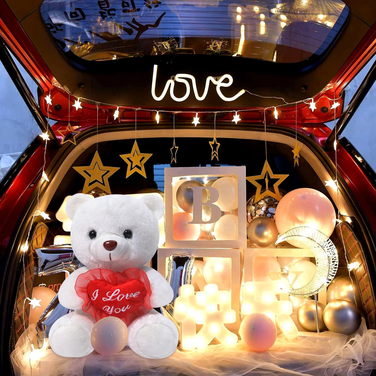 30CM Valentines Day Cute Plush Doll For Children Girlfriend And Wife 22CM LED Glow Teddy Bear Light Up Stuffed Animal Bear New