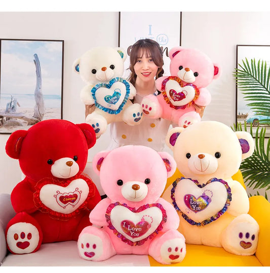 30CM Valentines Day Cute Plush Doll For Children Girlfriend And Wife 22CM LED Glow Teddy Bear Light Up Stuffed Animal Bear New