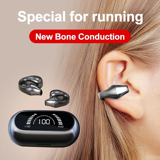 NEW Original Bone Conduction Bluetooth Headsets Open Ear Clip Wireless Headphones with Mic Sports Earphones for iphone